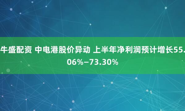 牛盛配资 中电港股价异动 上半年净利润预计增长55.06%—73.30%