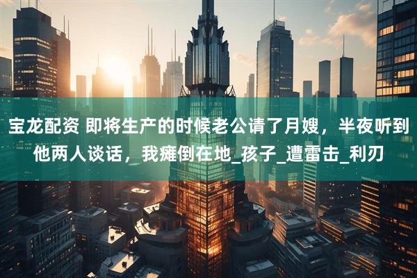 宝龙配资 即将生产的时候老公请了月嫂，半夜听到他两人谈话，我瘫倒在地_孩子_遭雷击_利刃